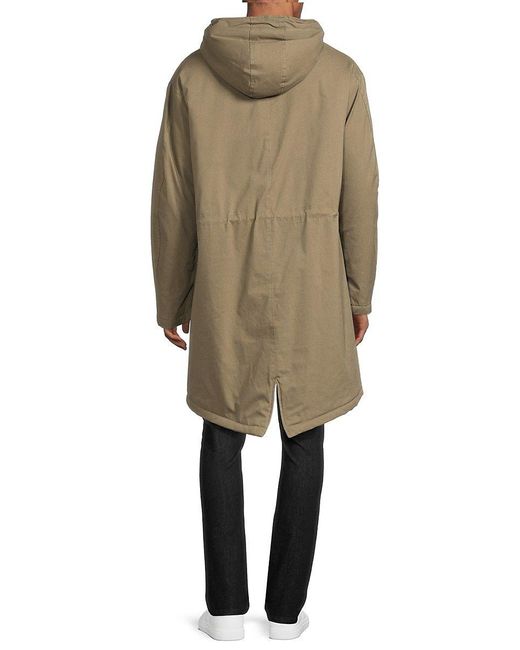 The Kooples Faux Fur Lined Hooded Parka in Natural for Men | Lyst