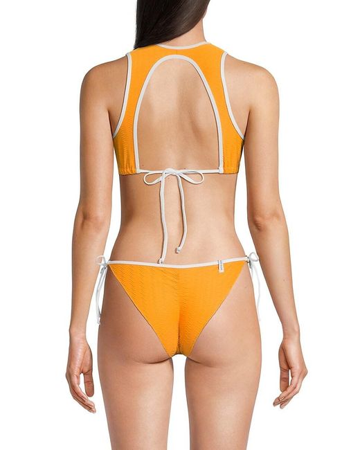 Body Glove Orange Ripple Bikini Top