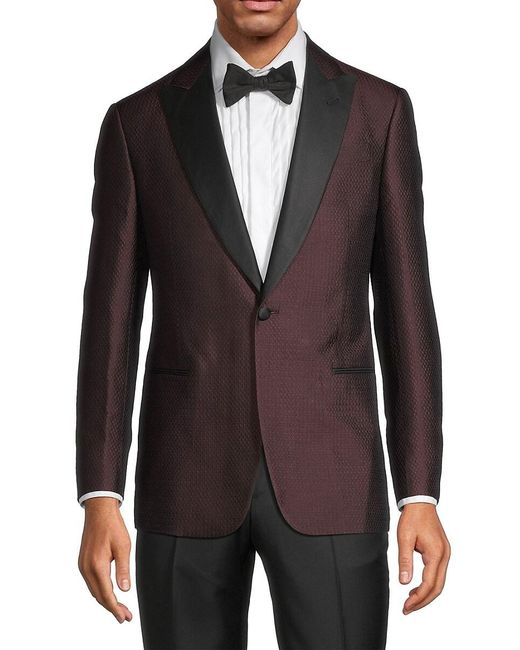 Giorgio Armani Multicolor Textured Silk-Blend Dinner Jacket for men