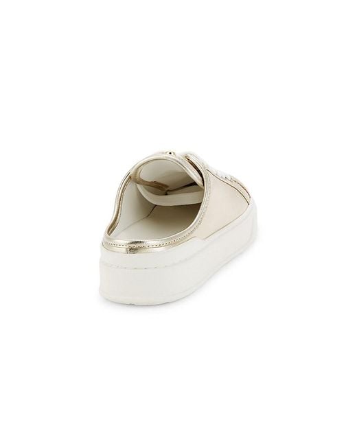 Stuart Weitzman White Skater Flatform Mule Sneakers