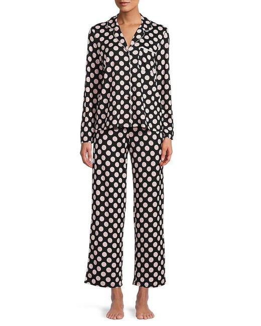 Kate Spade 2piece Polka Dot Pajama Pant Set in Black Lyst