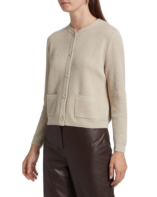 Kobi Halperin Natural Metallic Knit Cardigan