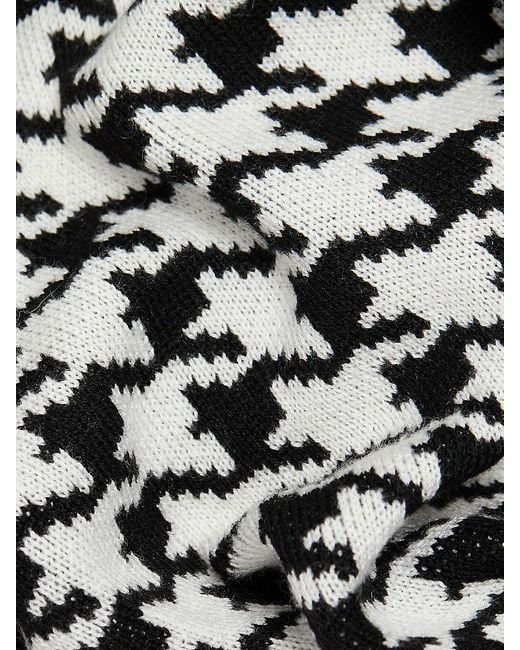 Saks Fifth Avenue Natural Houndstooth High-Rise Straight-Leg Pants