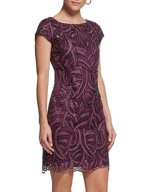Vince camuto illusion stripe trumpet cheap gown