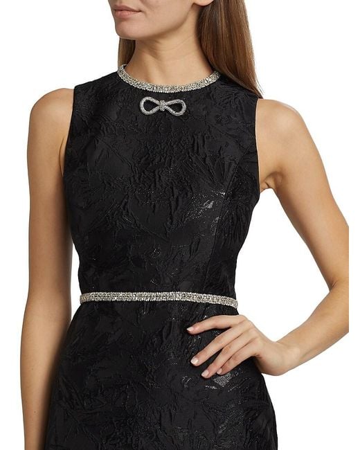 Alice + Olivia Black Ellis Embellished Jacquard Minidress