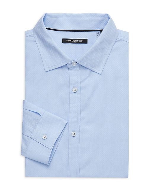 Karl Lagerfeld Blue Pattern Dress Shirt for men