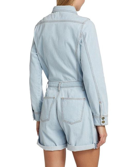 Ramy Brook Blue Lavinia Denim Romper
