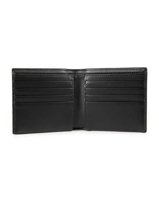 Bally Black Zebra Print Leather Bifold Wallet for men