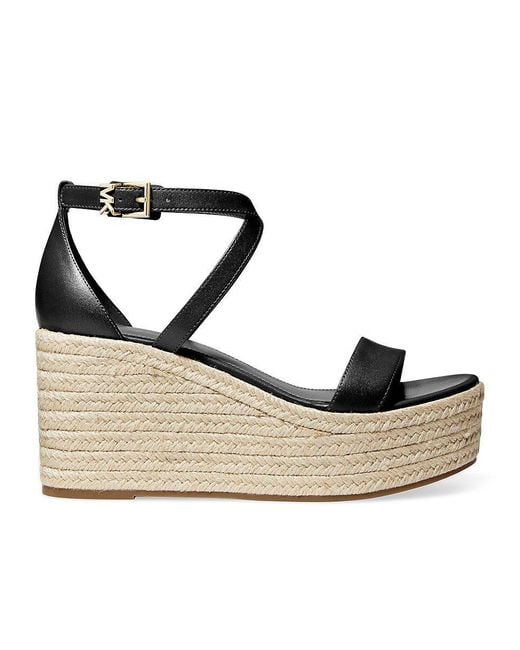 MICHAEL Michael Kors Serena Espadrille Wedge Sandals in Metallic Lyst