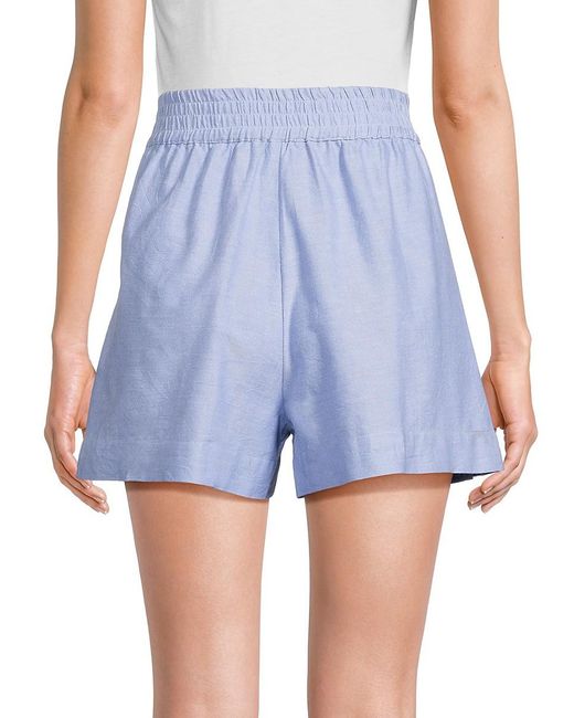 French Connection Blue Chambray Flat Front Shorts