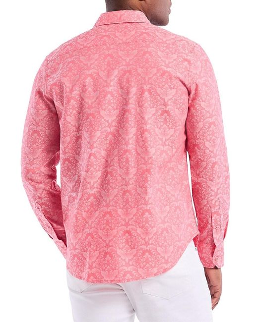 Robert Graham Pink Cotton Printed Shirt for men