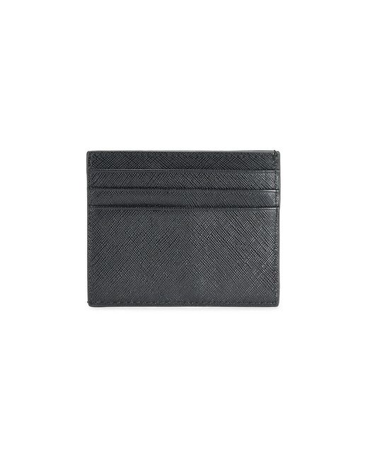 Versace Black Range Logo Leather Card Case for men