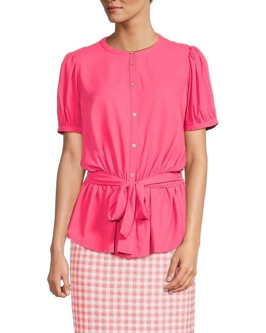 Tommy Hilfiger Pink Belted Top