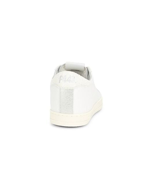 P448 White Leather Low-Top Sneakers