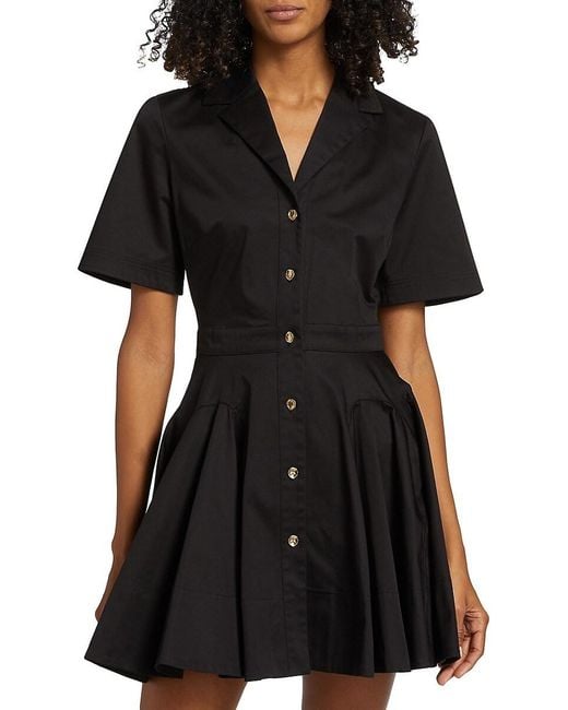 Jason Wu Black Circular Godet Shirtdress