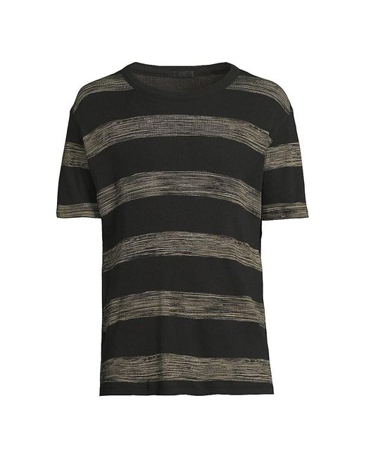 ATM Black Striped Cotton T-Shirt for men