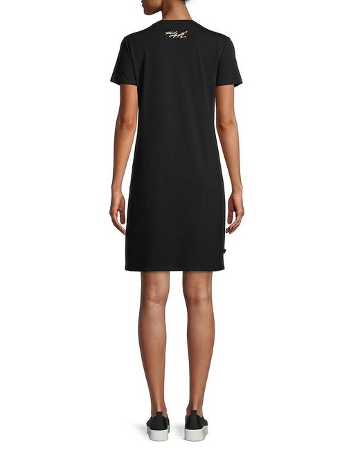 Karl Lagerfeld Black Sequin Embellished T-shirt Dress