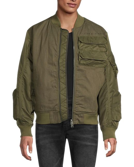G-Star Green Utilitarian Bomber Jacket for men