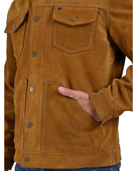 Frye Black Leather Trucker Jacket for men