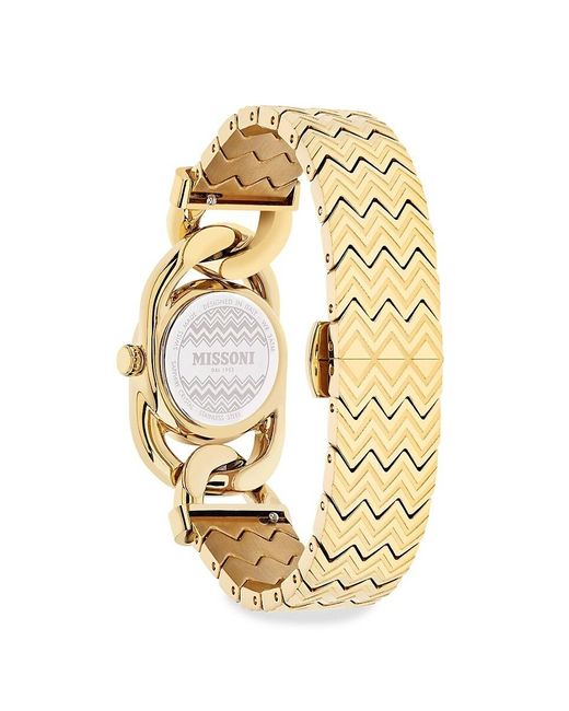 Missoni Metallic Gioiello 22.8mm Ip Yellow Goldtone Stainless Steel Bracelet Watch