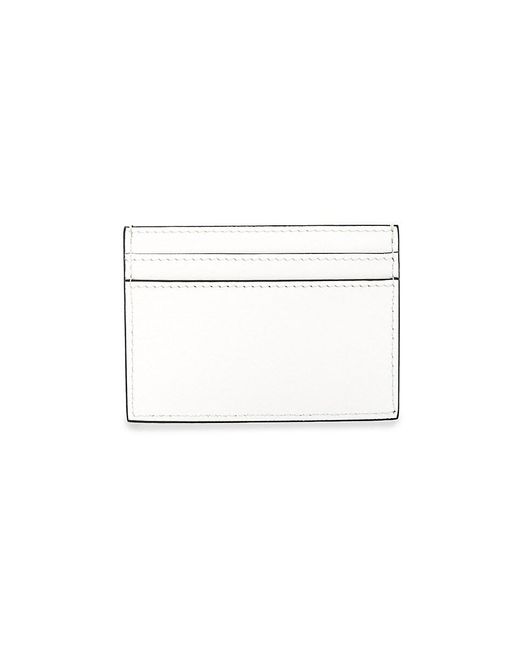 Moschino White Logo Leather Card Case
