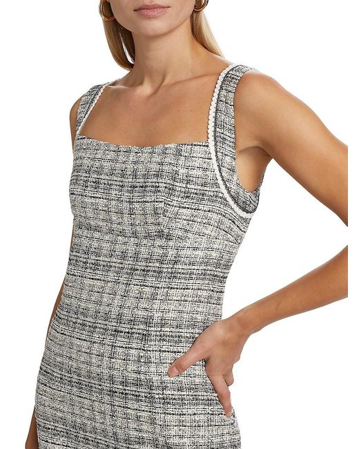 Kobi Halperin Gray Hallie Metallic Tweed Minidress