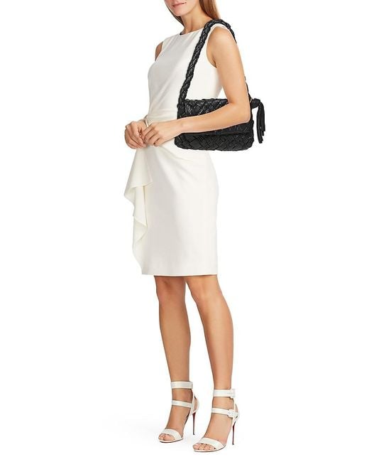 Walter Baker Black Woven Leather Flap Shoulder Bag