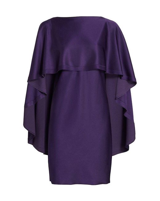 Jason Wu Satin Cape Sleeve Sheath Dress in Purple | Lyst