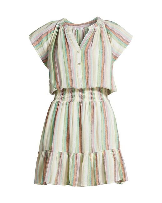 Rails White Augustine Stripe Linen-Blend Minidress