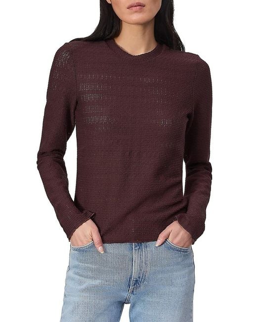 Rag & Bone Julia Textured-Knit Crewneck T-Shirt