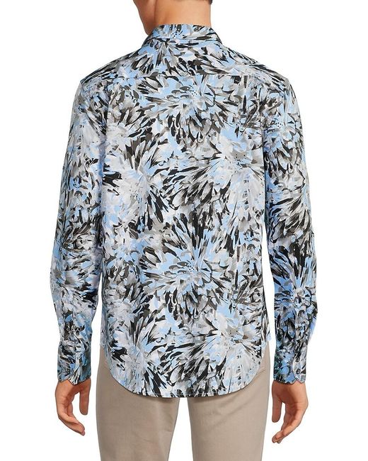 Robert Graham Blue Buren Floral Sport Shirt for men