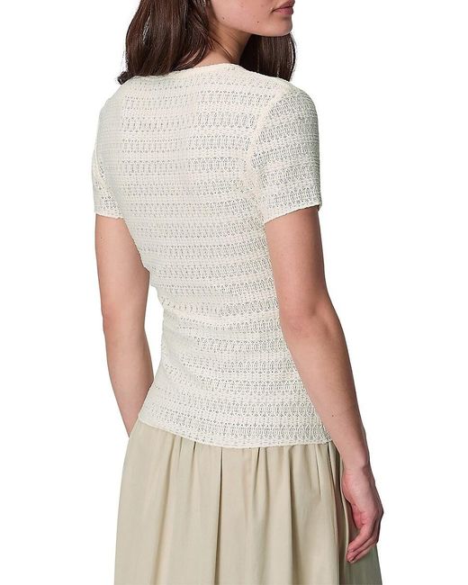 Rag & Bone White Julia Pointelle Scoopneck Tee
