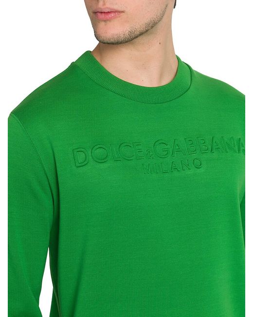 Dolce & Gabbana Logo Crewneck Sweater in Green for Men | Lyst UK
