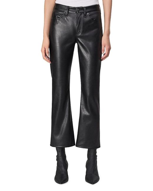 Rag & Bone Black Peyton Faux Leather Flared Jeans