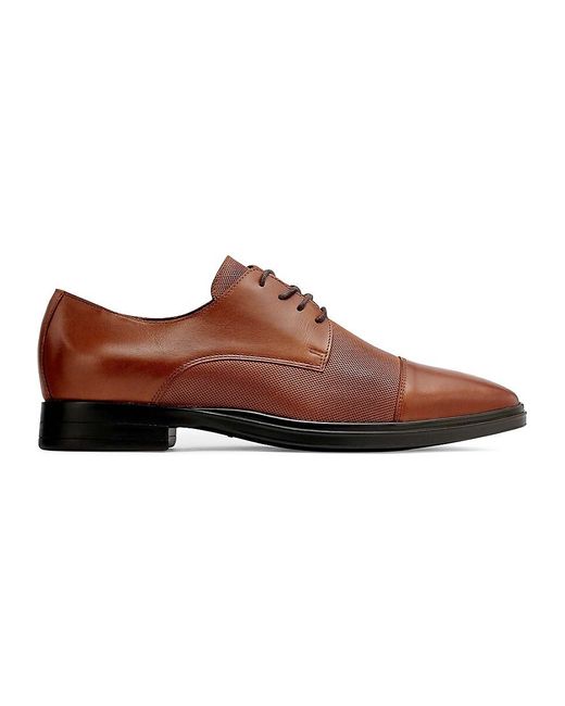 Karl Lagerfeld Brown Cap Toe Leather Oxford Shoes for men