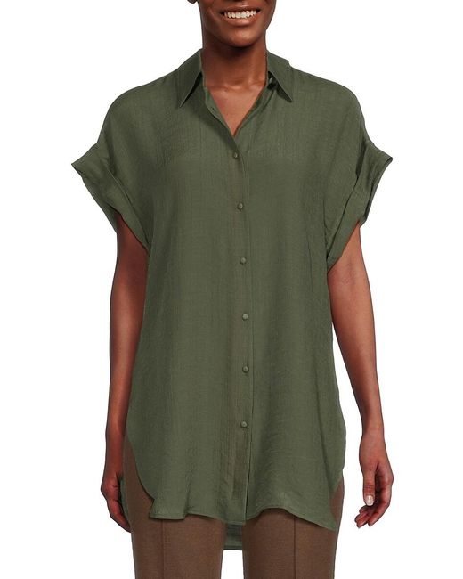 Nanette Lepore Green Side Slit Shirt