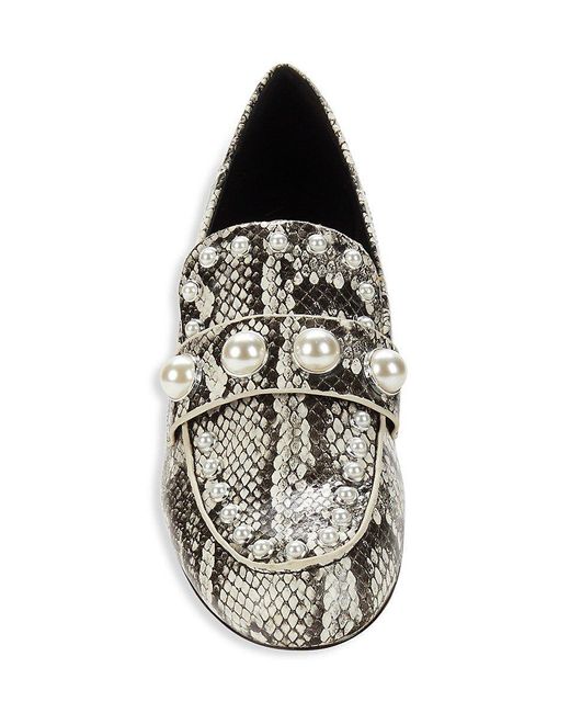 White studded deals loafers