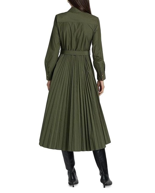 10 Crosby Derek Lam Green Kenza Tie-Waist Shirtdress