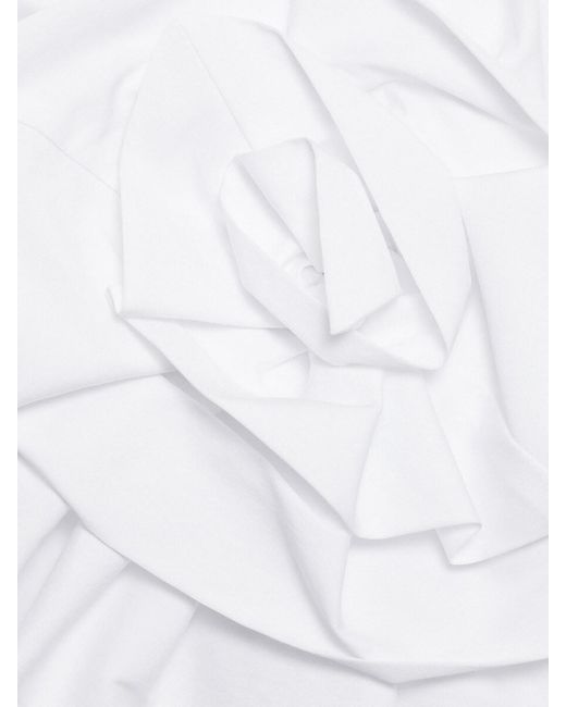 La Petite Robe Di Chiara Boni White Elizee Rosette-Waist Cotton Faux-Wrap Top