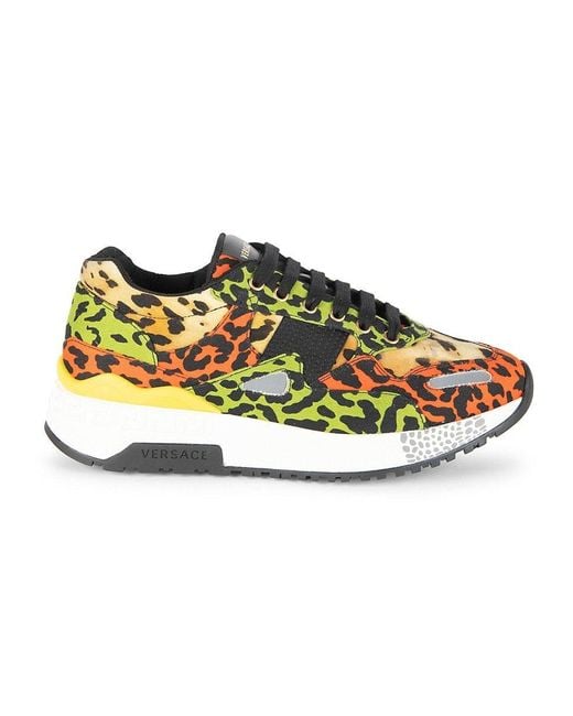 Versace Natural Multicolor Leopard-print Runners for men
