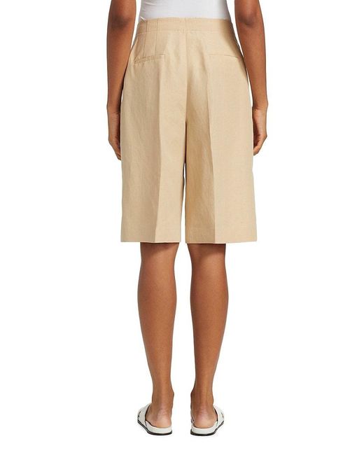 Lafayette 148 New York Yellow Ryerson Silk Linen Bermuda Shorts