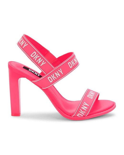 St. John Dkny Balder Logo Slingback Sandals in Pink | Lyst