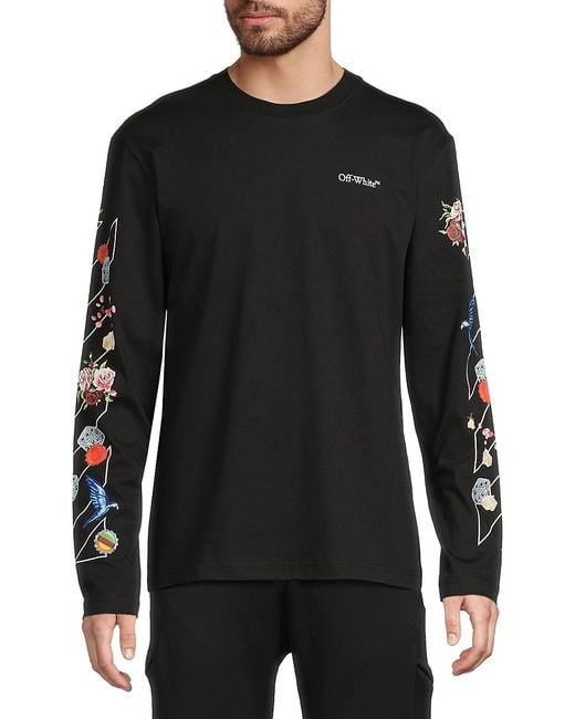 Off-White c/o Virgil Abloh Black Fresco Diag Skate Ls Tee for men