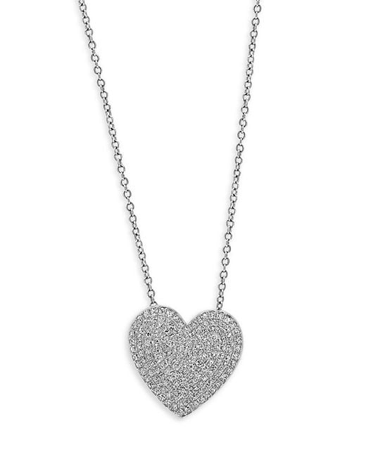 Effy White 14K & 0.58 Tcw Diamond Heart Pendant Necklace