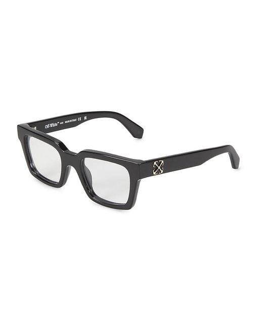 Off-White c/o Virgil Abloh Black 50Mm Transparent Lens Square Plastic Eyeglasses