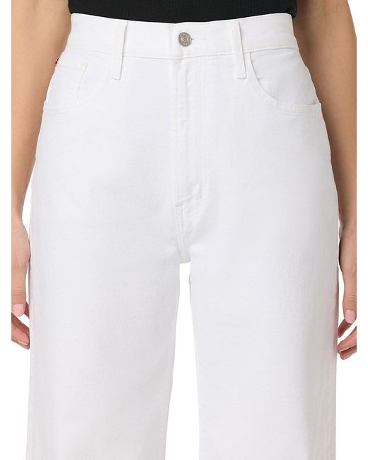 Hudson White Jolene High-rise Wide-leg Cuffed Jeans