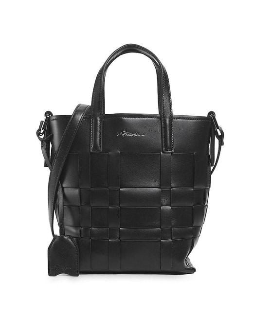 3.1 Phillip Lim Black Odita Mini Leather Top Handle Bag