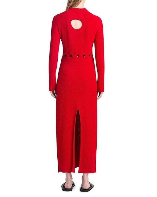 Proenza Schouler Red Lara Bouclé Knit Maxi Dress