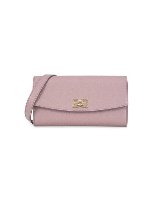 Bally Pink Logo Leather Shoulder Bag