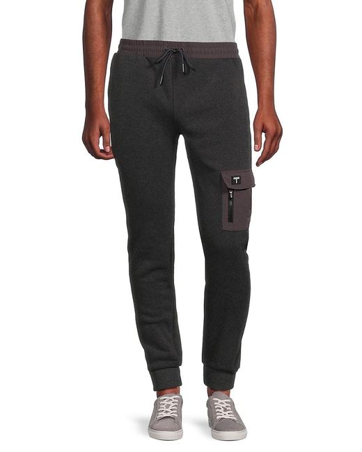 Tahari Fleece Drawstring Joggers in Black for Men Lyst